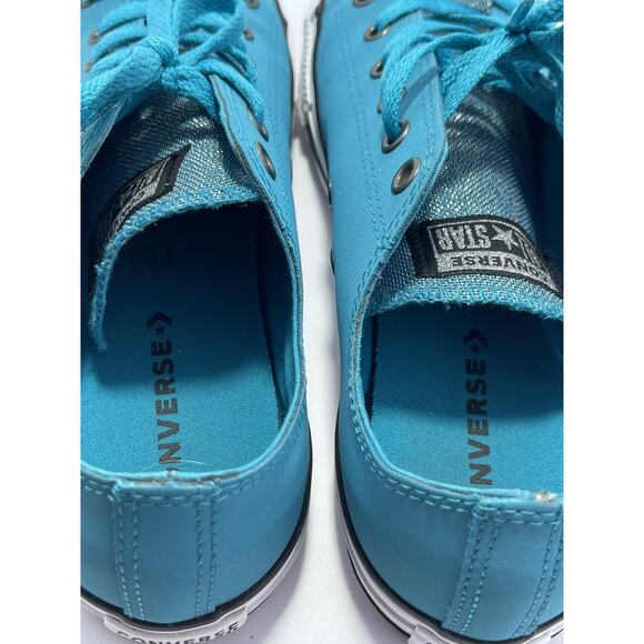 Converse All Star Teal Leather Chuck Taylors Junior Size 6 #662329c‎ - Picture 9 of 9